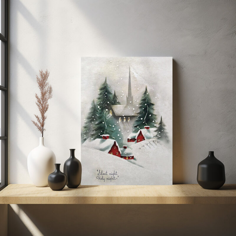 luna art zazitkove malovanie trnava zasnezena dedinka