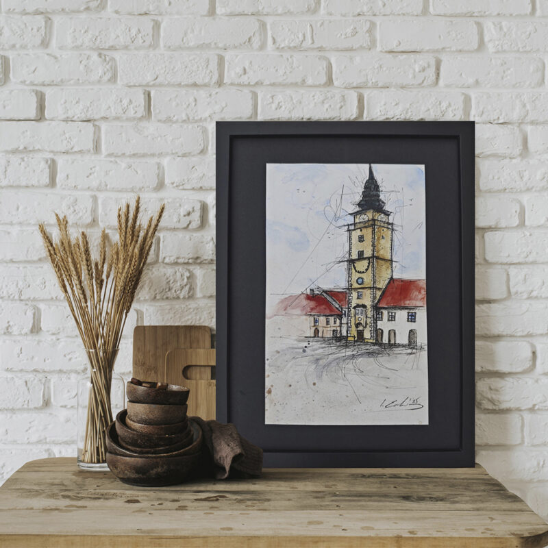 zazitkove malovanie trnava akvarel trnavska veza luna art